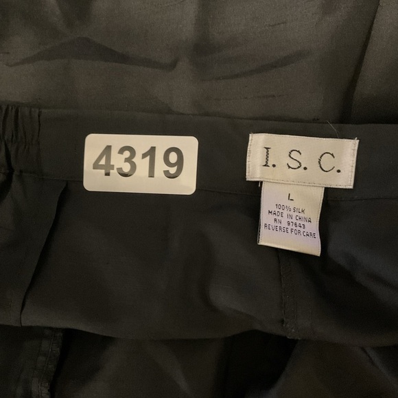Silks by ISC Womens Size L Lined Black Silk Pleated Front Dress Pants - Picture 2 of 3